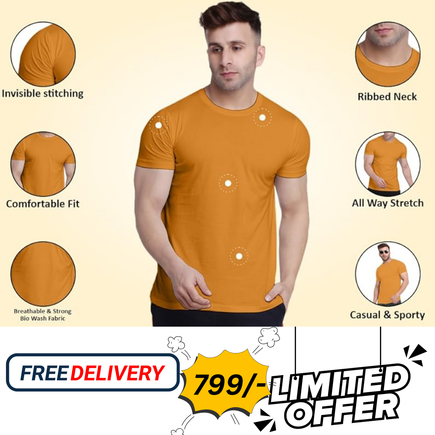 Daily wear Pick Any 3 @799: Plain T-Shirt Combo